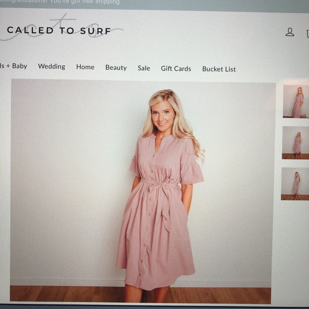 Dusty Rose Midi Dress